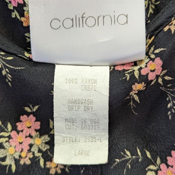 VTG 90s Zoe International Floral Dress Whimsigoth Witchy Feminine Cottagecore L - Picture 9 of 9